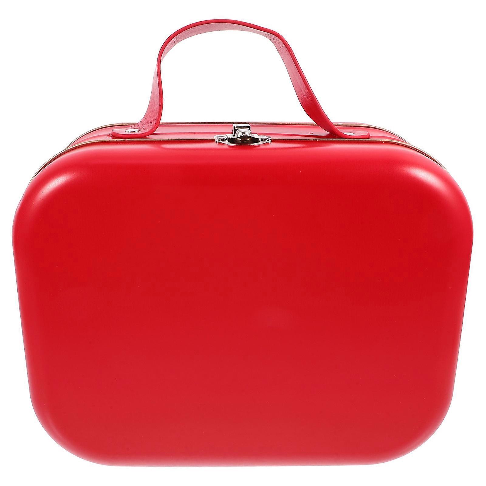 Gift Packaging Box Tin Carry Box for Storage in Red