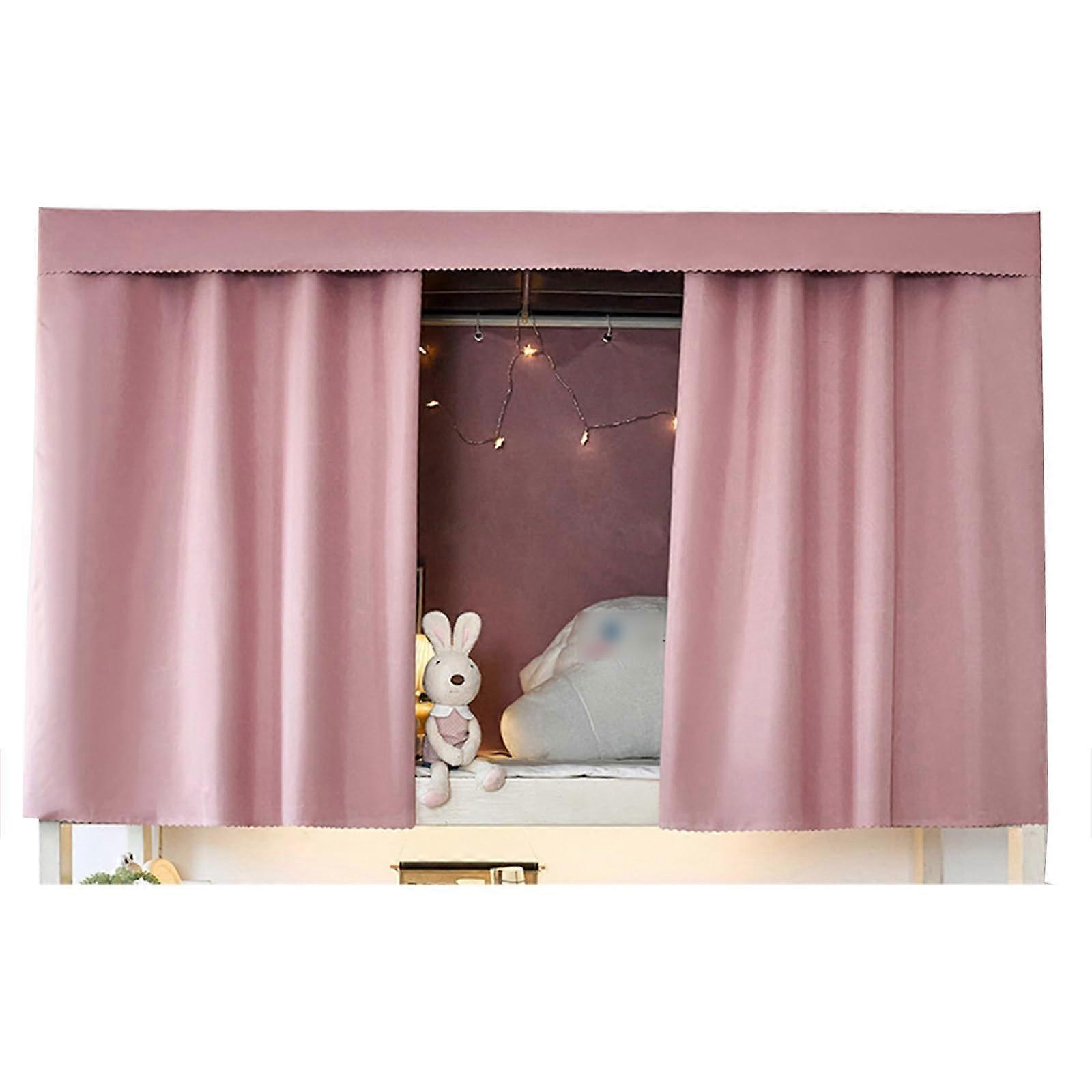Bunk Bed Privacy Curtains Set with Full Coverage Light Blocking for Dorm, Fits Most, Pink 1.5M