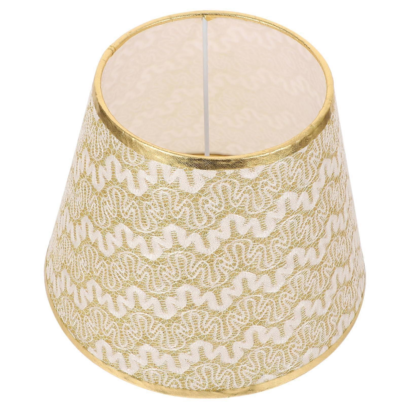 Gold Cloth Art Barrel Lampshade for Table and Floor Lamps with Durable Fabric, Easy Installation