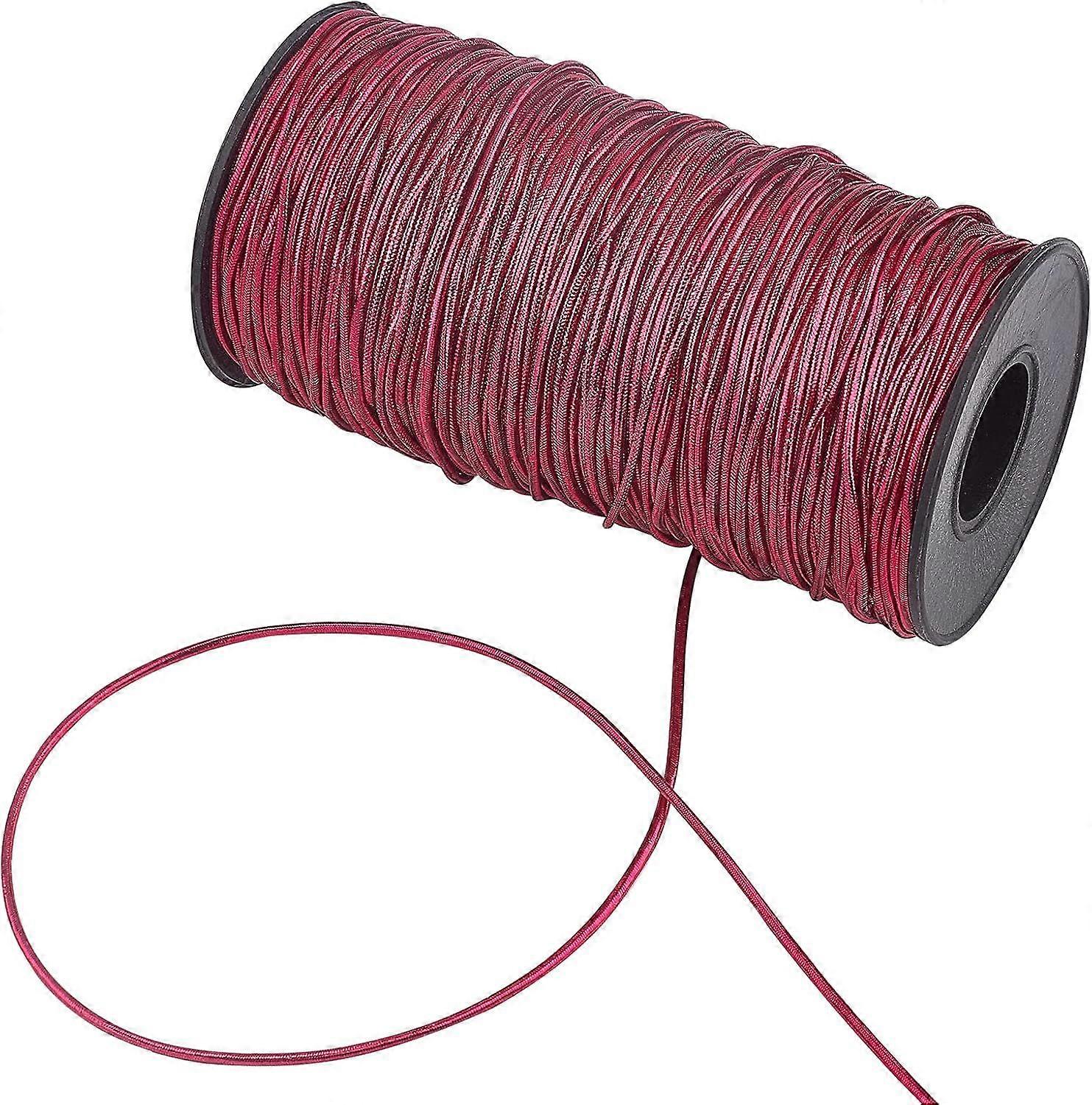 1.5mm109 Yds Metallic Elastic Cord Stretch Tinsel Cord Golden Silk Elastic Ribbon for Ornament Hanging Decorating Gift Wrapping Crafting-Purple