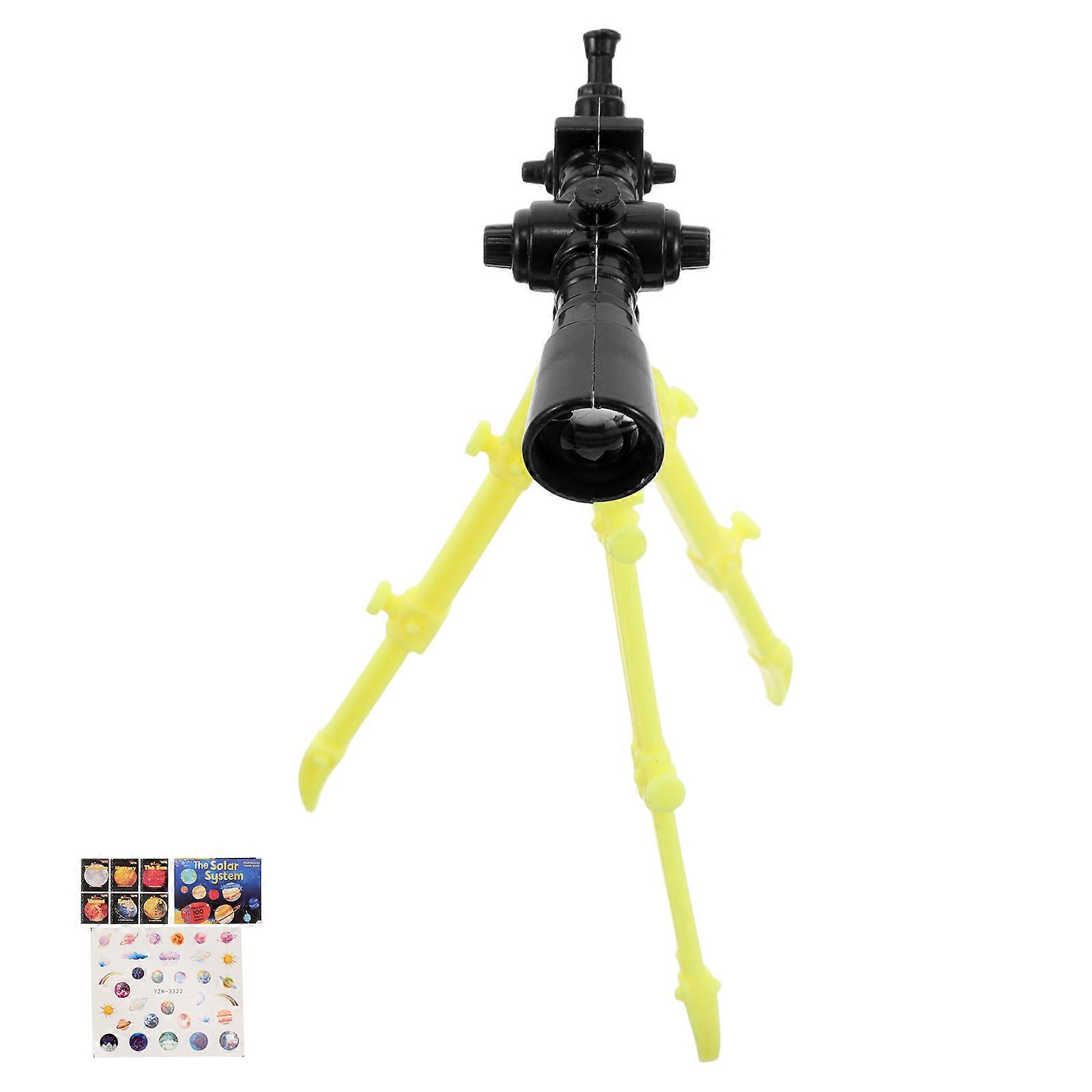 Microscopic Telescope Toy for Decoration 1Set with Planet Pattern Sticker