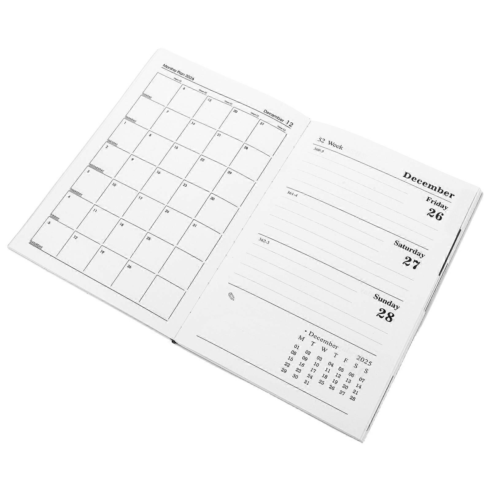 English Planner Notebook for Writing Use 2026 A5 PU Organizer