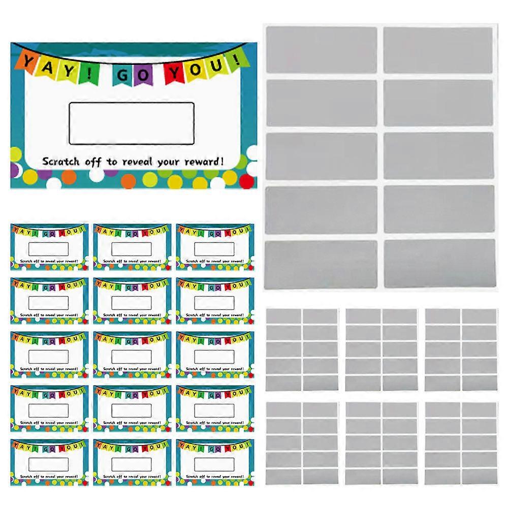 Scratch Off Decals Rectangular Paper Stickers for Decoration 100 Sheets