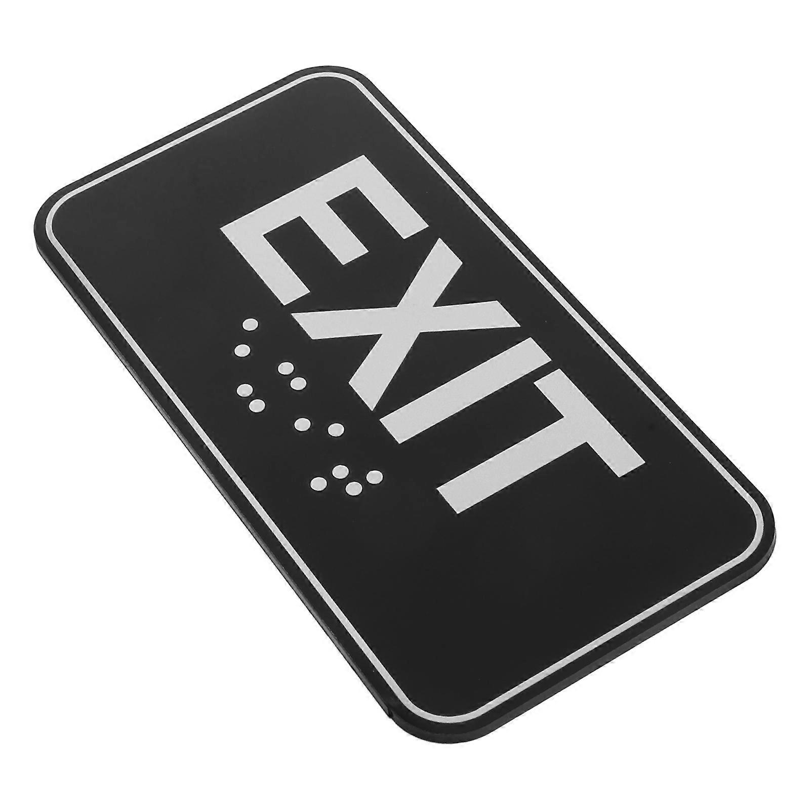 Public Exit Sign Self-Adhesive Braille for Corridor Safety 3Pcs