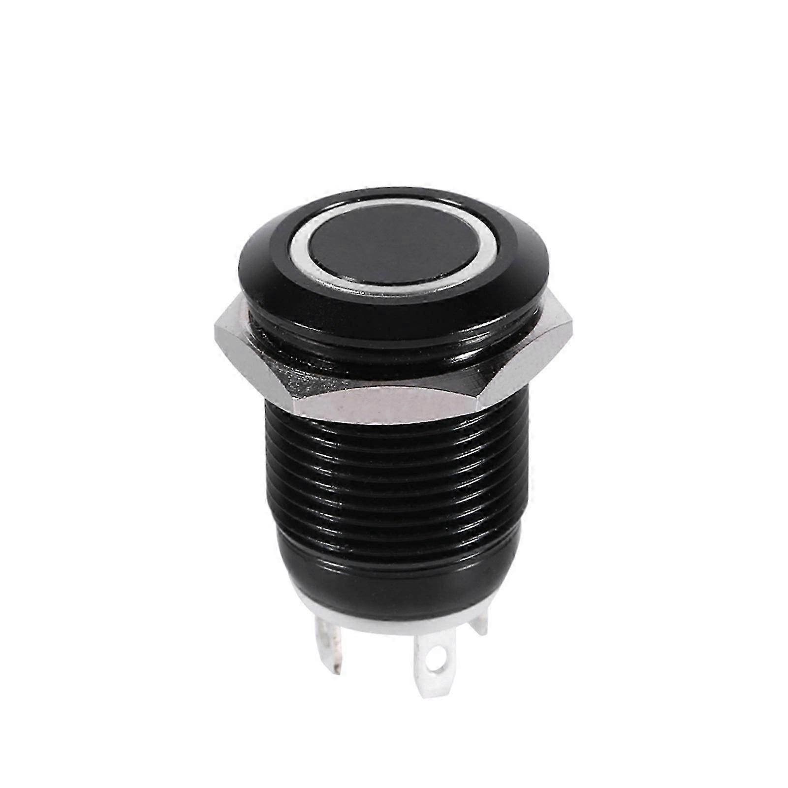 12mm 2A LED Momentary Push Button Switch, Black Case, IP67