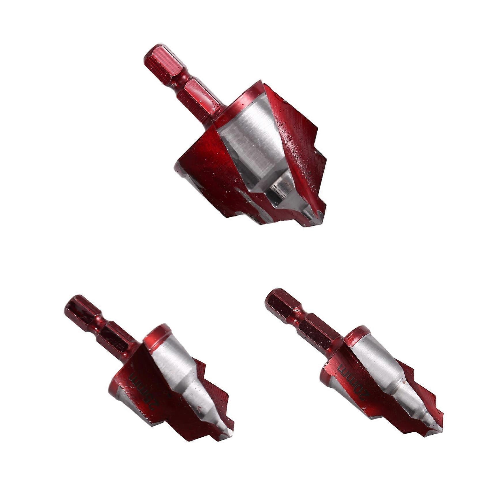 3Pcs PPR Lifting Stepped Drill Bit Hexagon Shank Water Pipe Connection Tool 20/25/32mm Stepped Drill Bit Drilling Tools