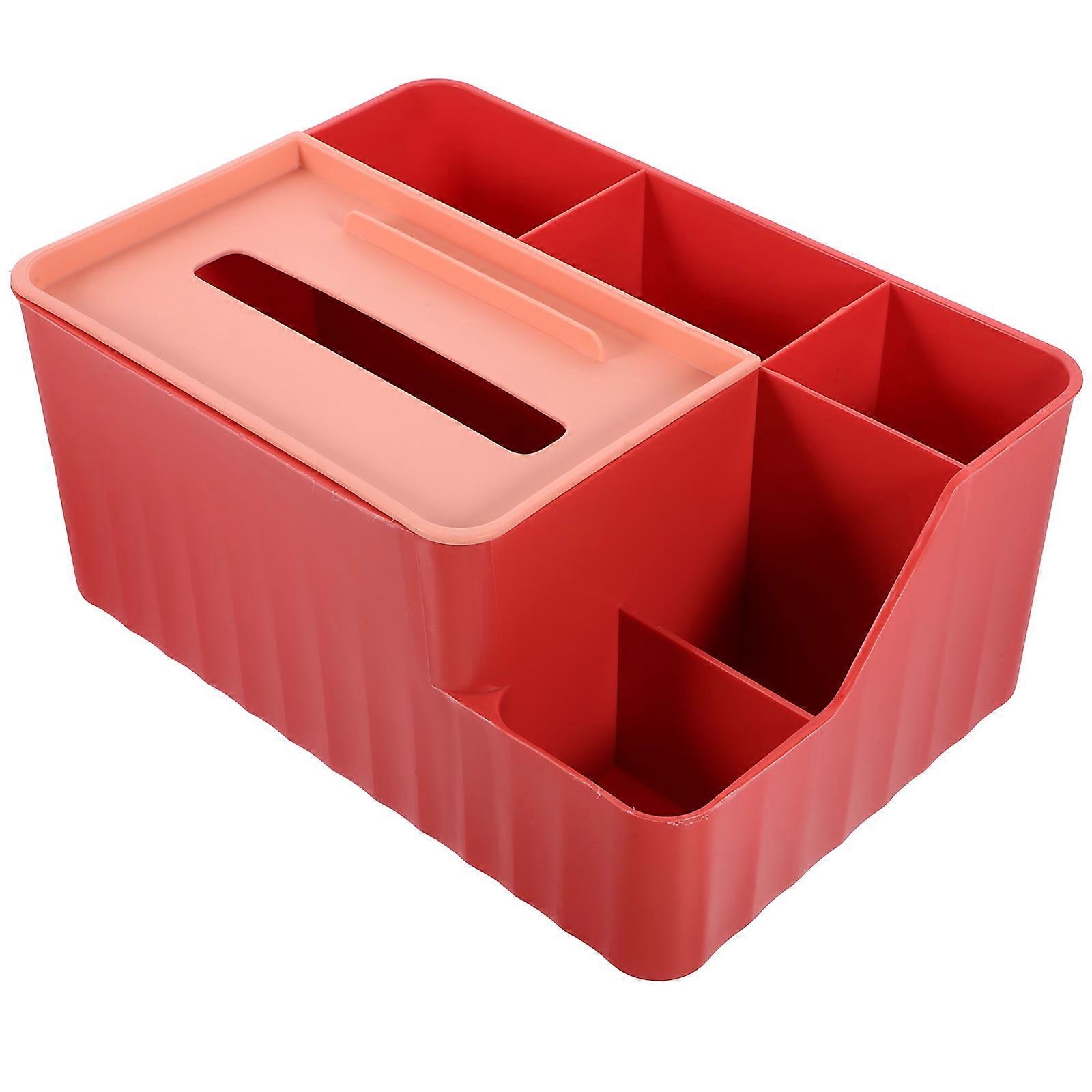 Plastic Tissue Dispenser Box for Tissue Storage 2Pcs Red Napkin Organizer