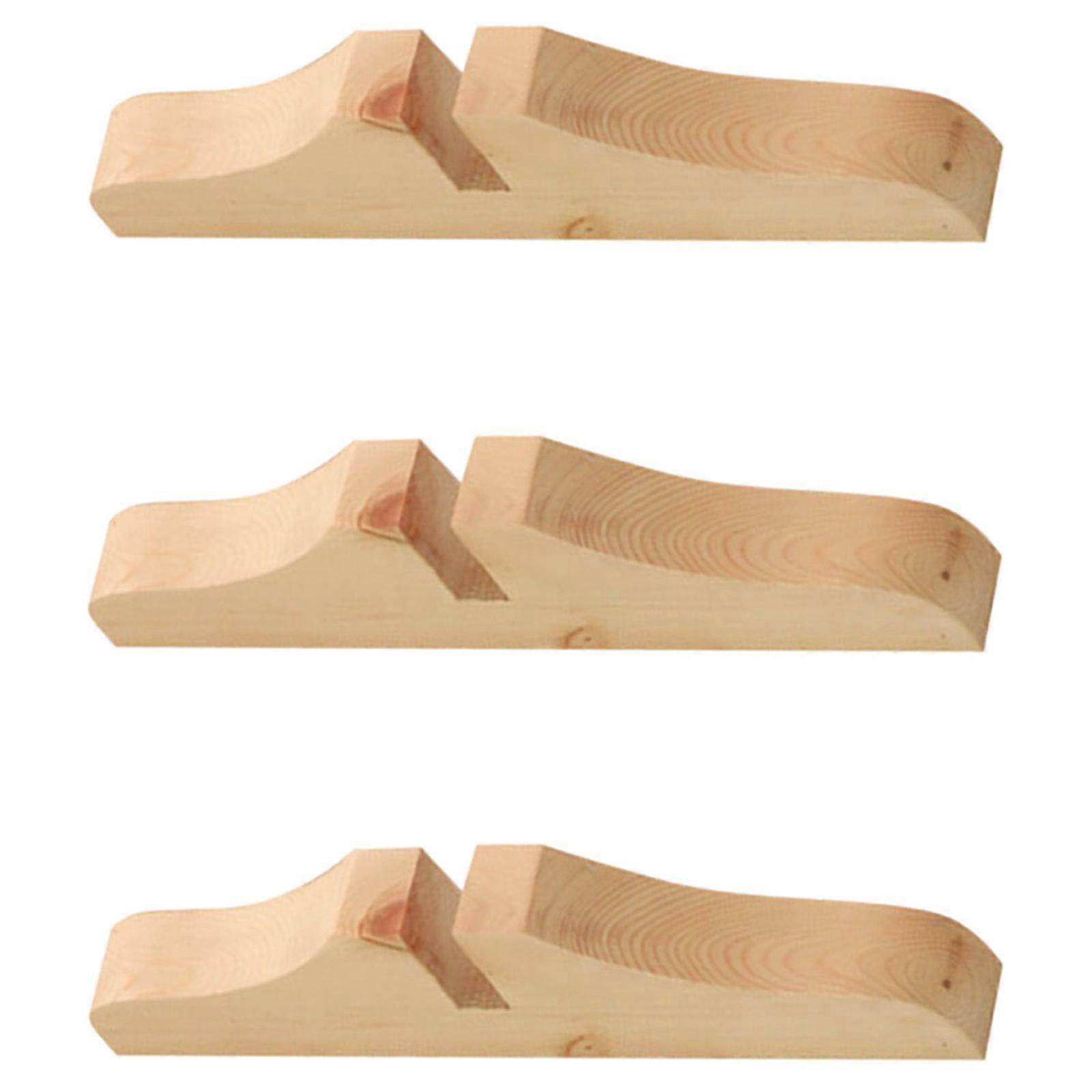 Wooden Room Divider Base for Secure Fixing 6Pcs Beige Set