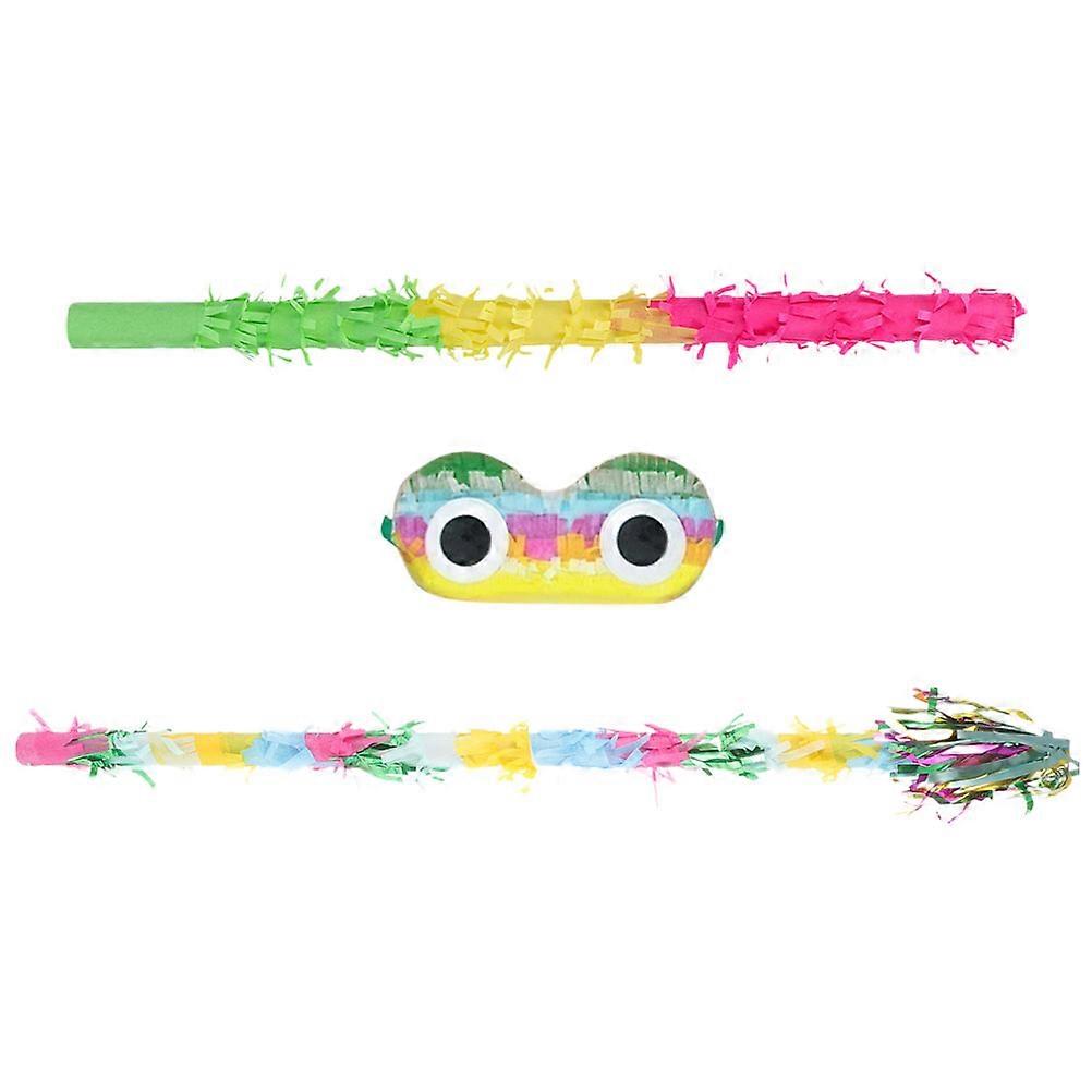 Birthday Party Pinata Stick 1Set Pinata Props Blinder and Colorful Knocking Stick