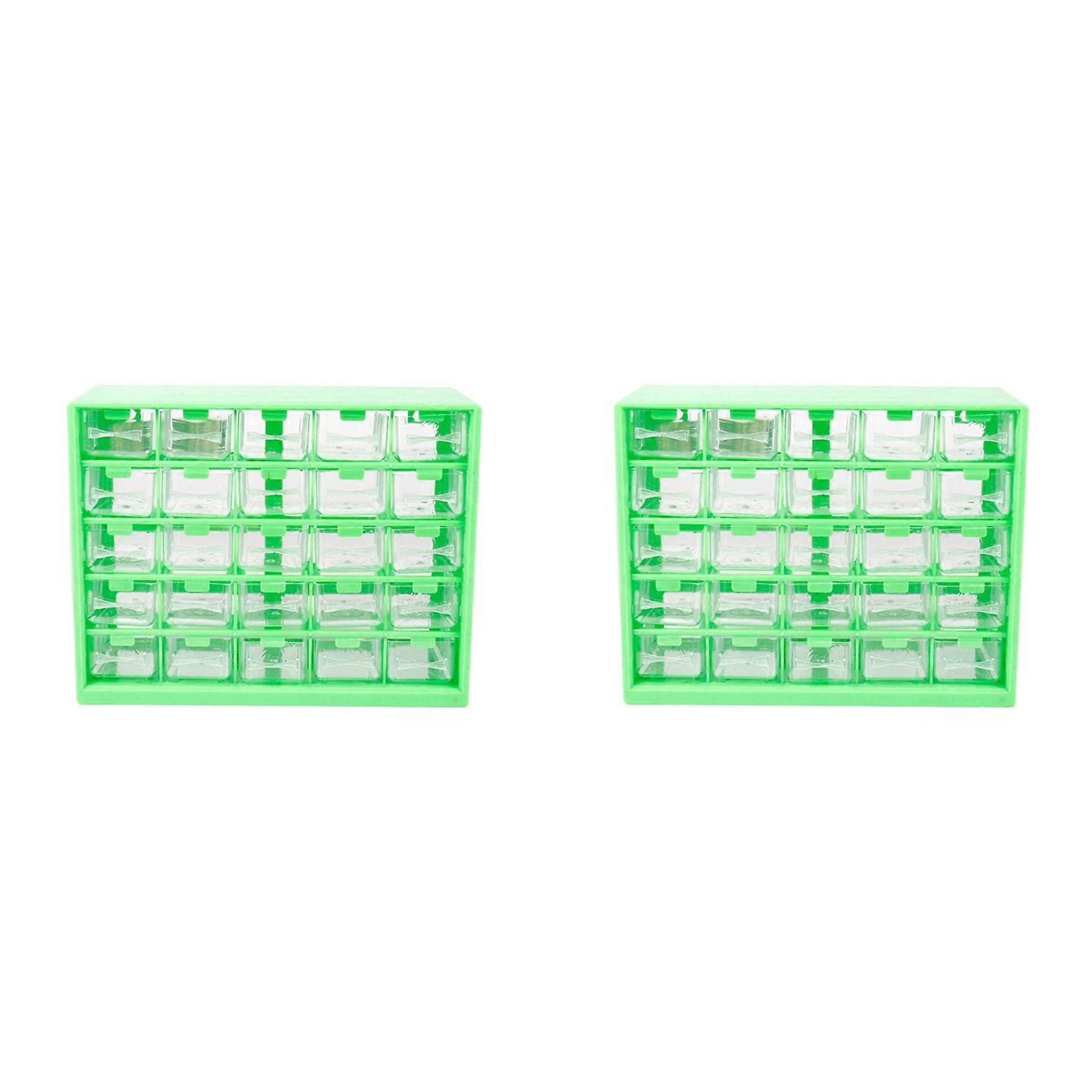 50Pc Combined Transparent Drawer Storage Cabinet Detachable Green Parts Box Hardware Sorting Box