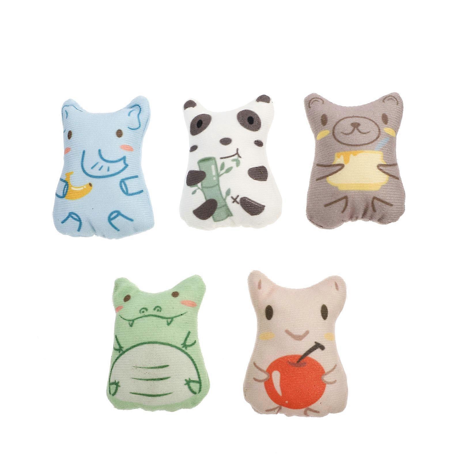 Chew Plush Animal Catnip Pet Toy for Cats 5Pcs Interactive Toy Set