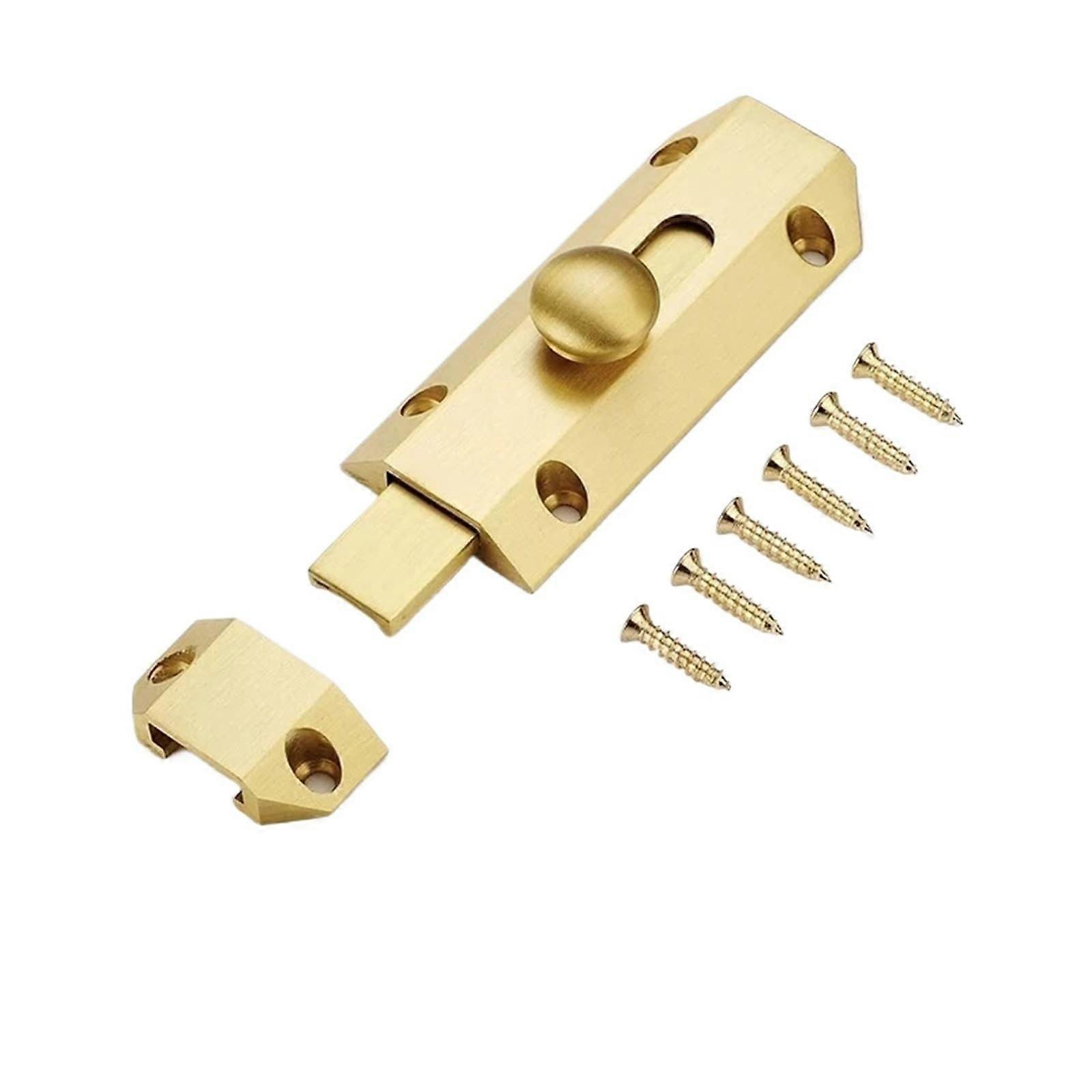 Copper Sliding Door Lock for Home Security, Universal Design with Easy Tool Installation