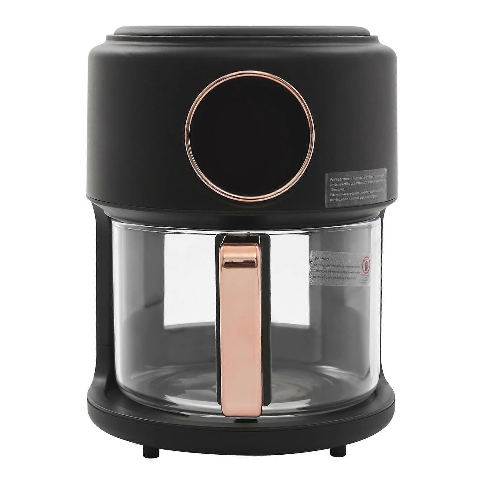 3.8 Quart Digital Air Fryer with Glass Basket, Touchscreen, 8 Preset Modes, Fast Heating, Black