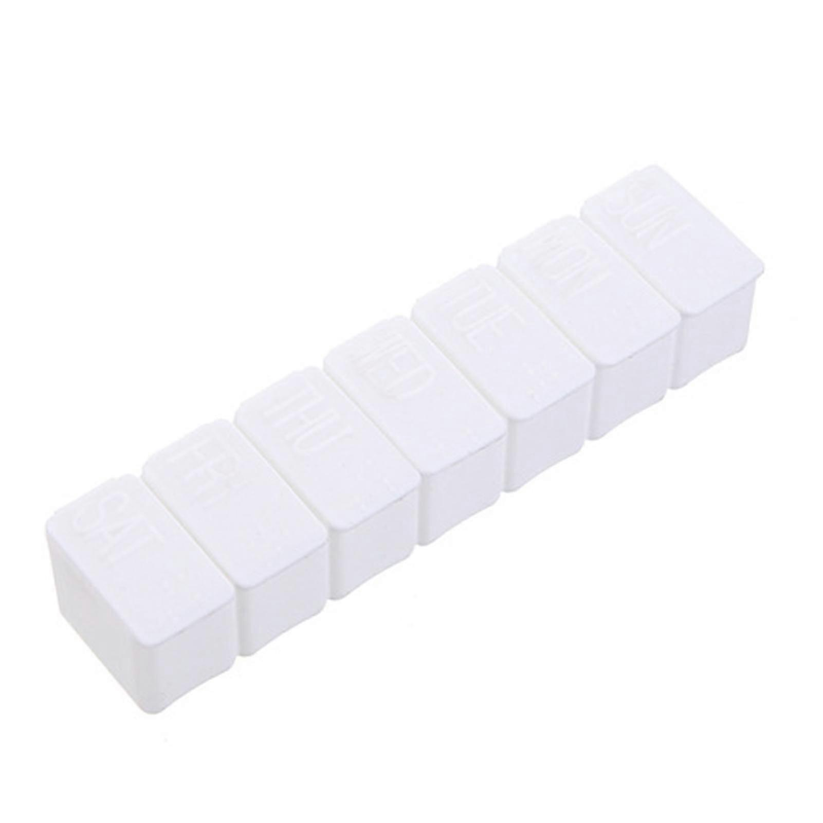 Mini Bunker Container Compact Independent Cover 7 Grids Rectangular Tablets Splitter Case Household Products