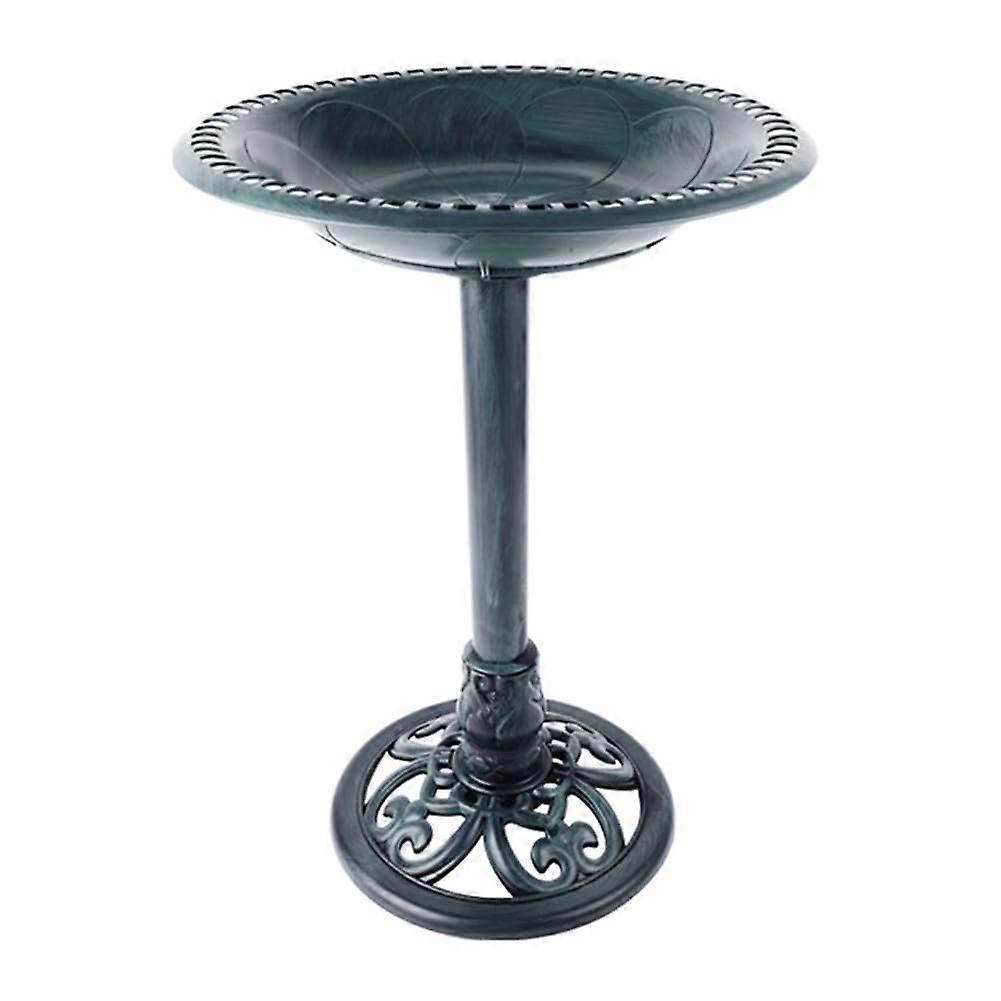 Antique Style Decorative Garden Bird Bath with Feeder, WeatherResistant Scrollwork Base
