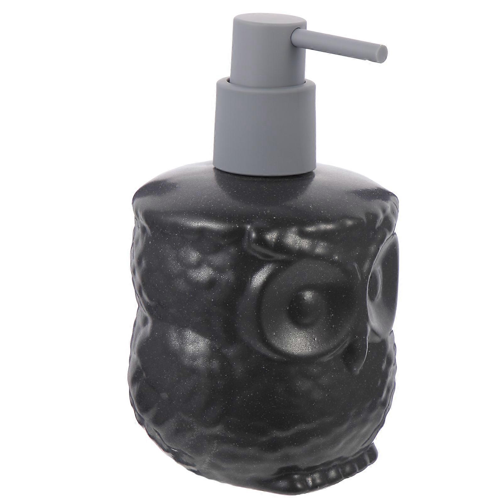 Cat Owl Lotion Bottle with Pump for Bathroom Use Ceramic Dispenser