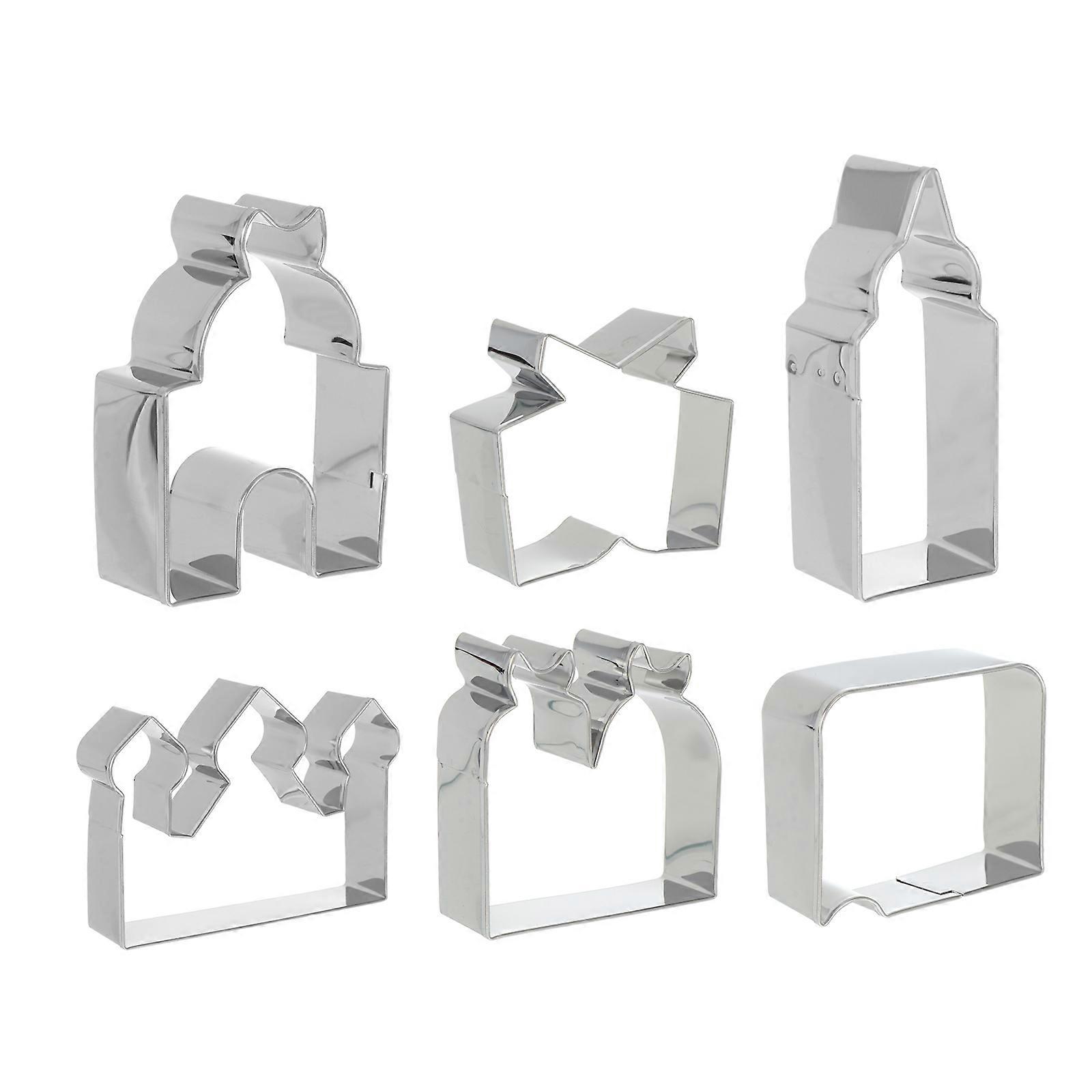 Ramadan Cookie Mold Biscuit Cutter Silver for 6Pcs DIY Baking Mold