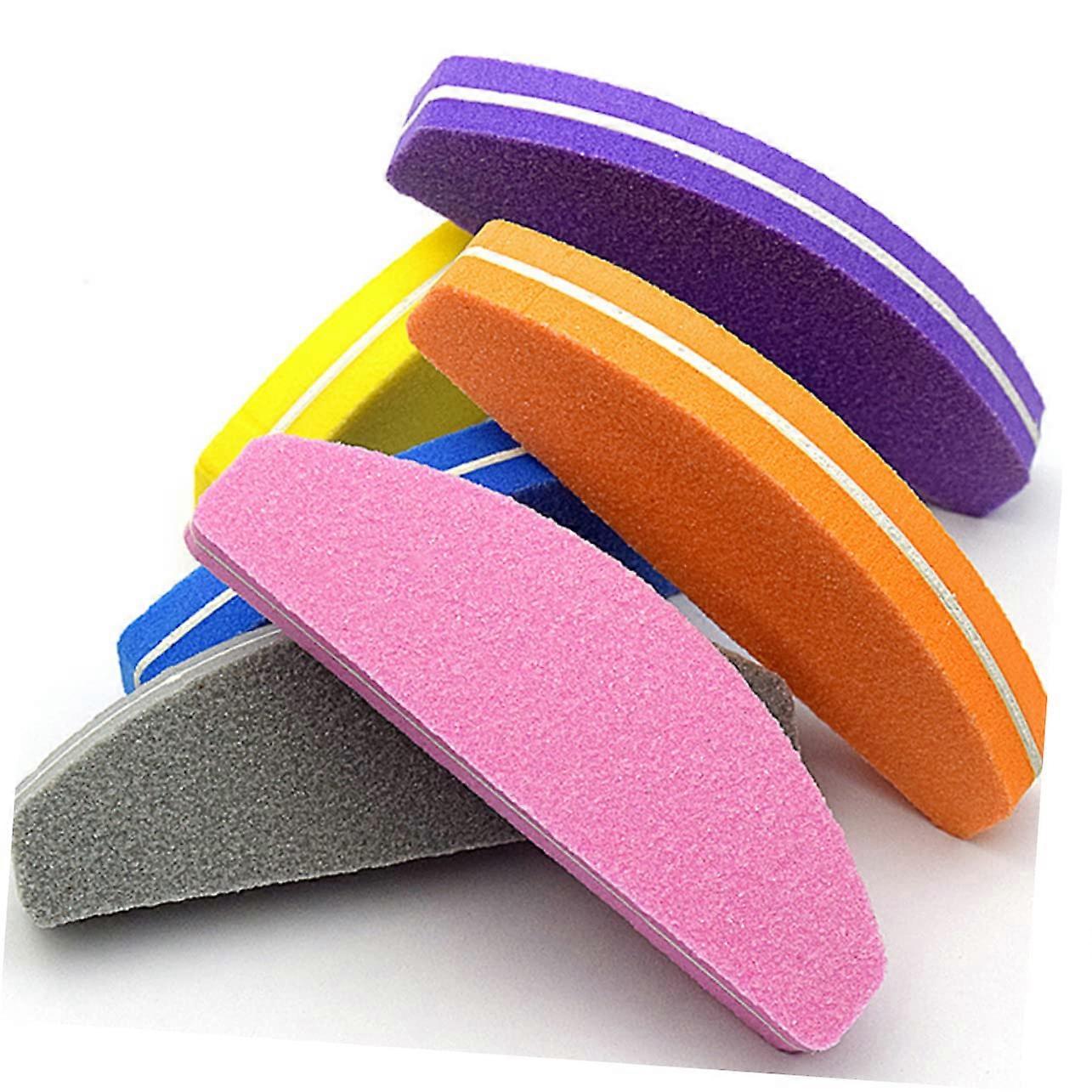 20Pcs Mini Double Sided Sponge Nail Buffer and File for Manicure Home Salon Grey