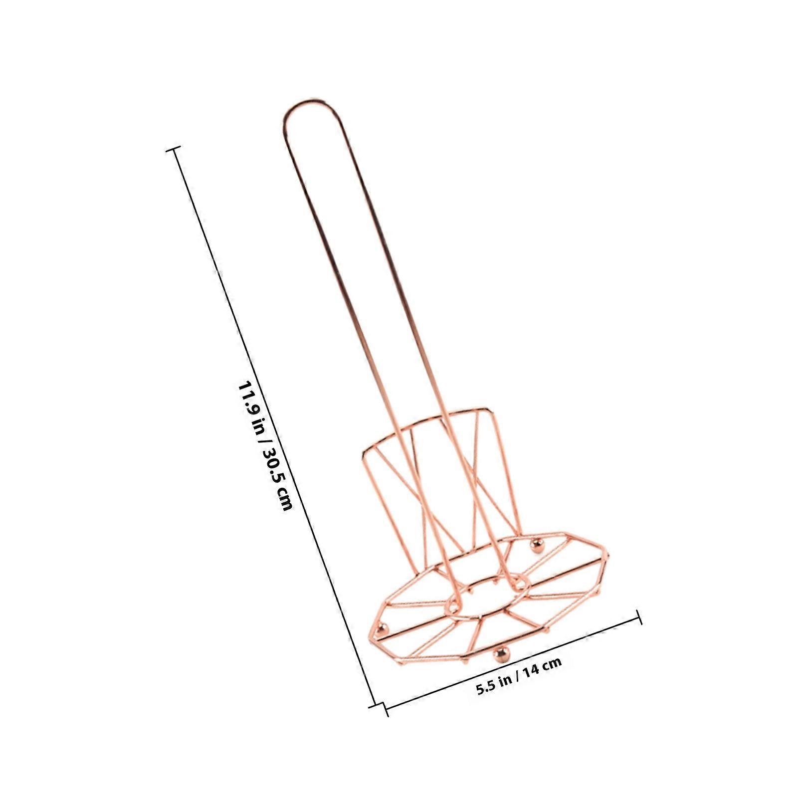 Roll Paper Storage Holder Iron for Kitchen Use Rose Gold Countertop