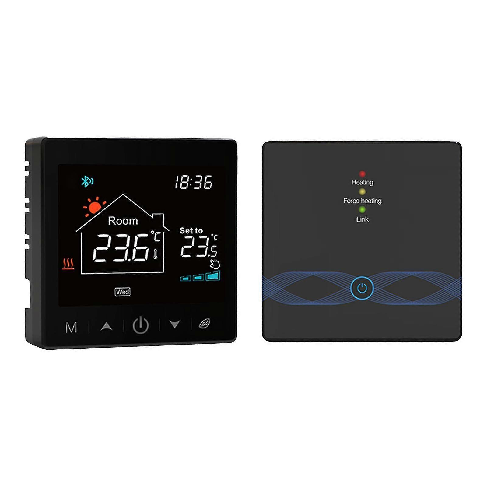 WiFi Smart Boiler Thermostat with Receiver, App Control, Voice Compatible, Large Touchscreen