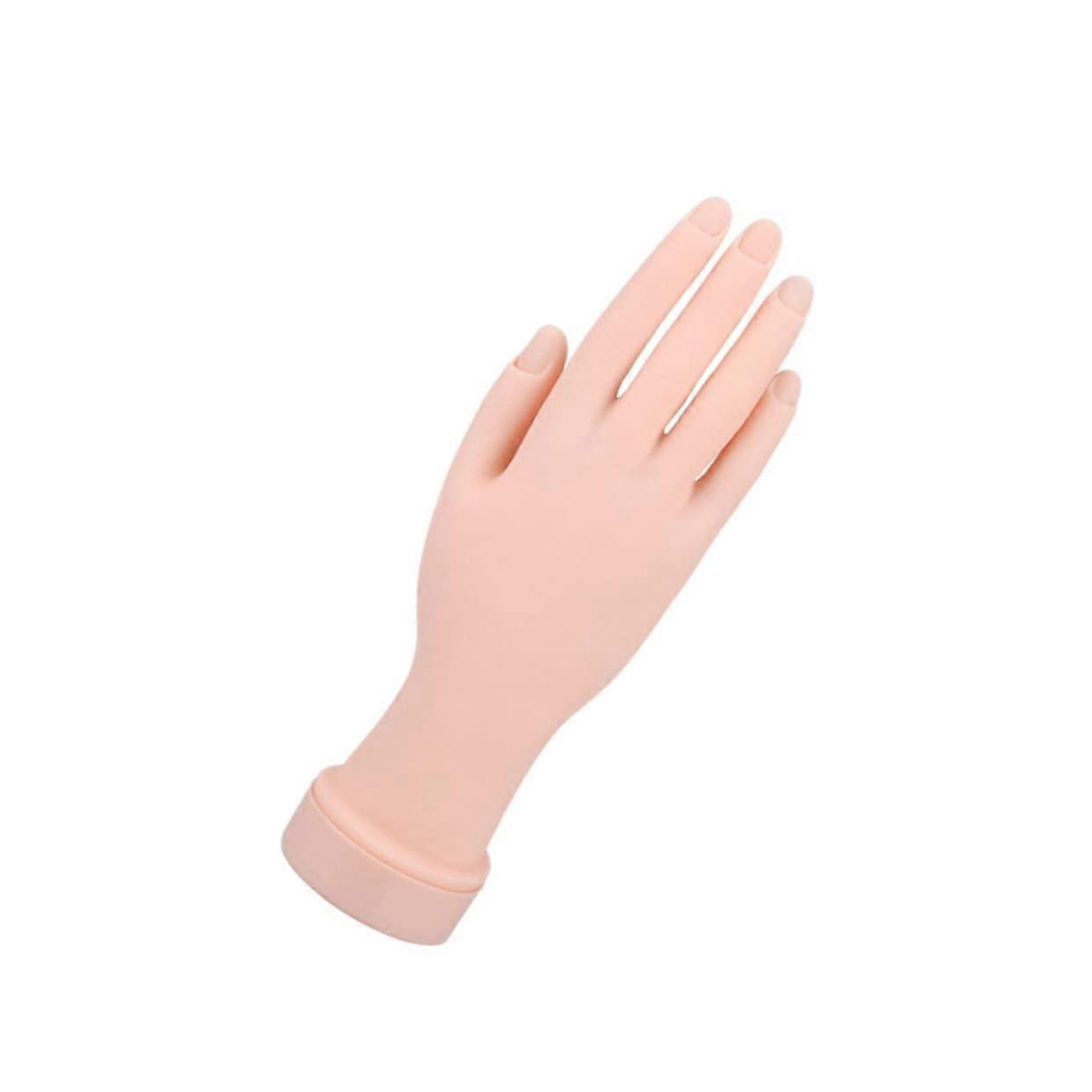 Lifelike Bendable Nail Practice Hand with Insertable Tips, Reusable Manicure Training Model for Salon and Beginners