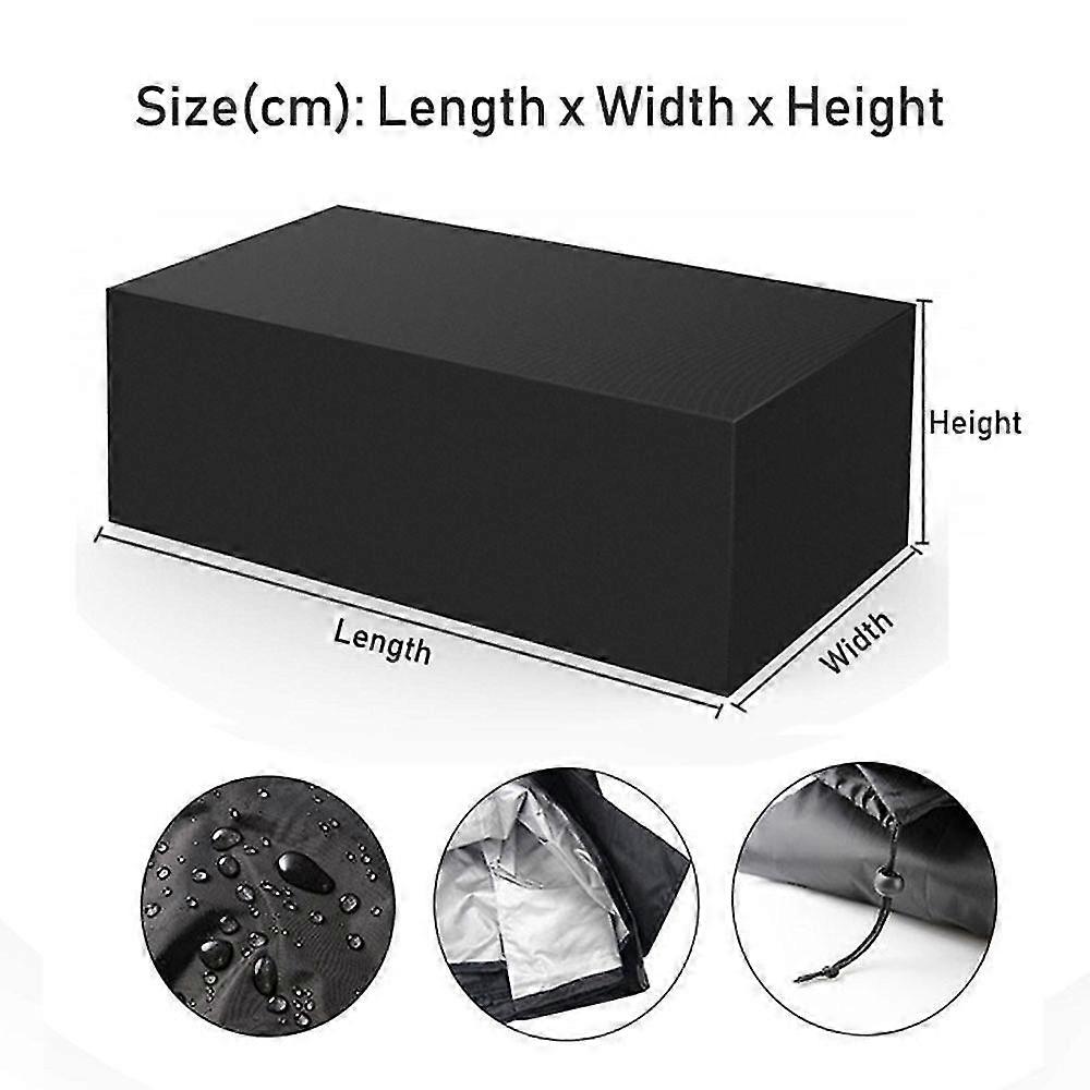 Funda impermeable y resistente para sofá de patio exterior, 210D, rectangular, resistente al agua