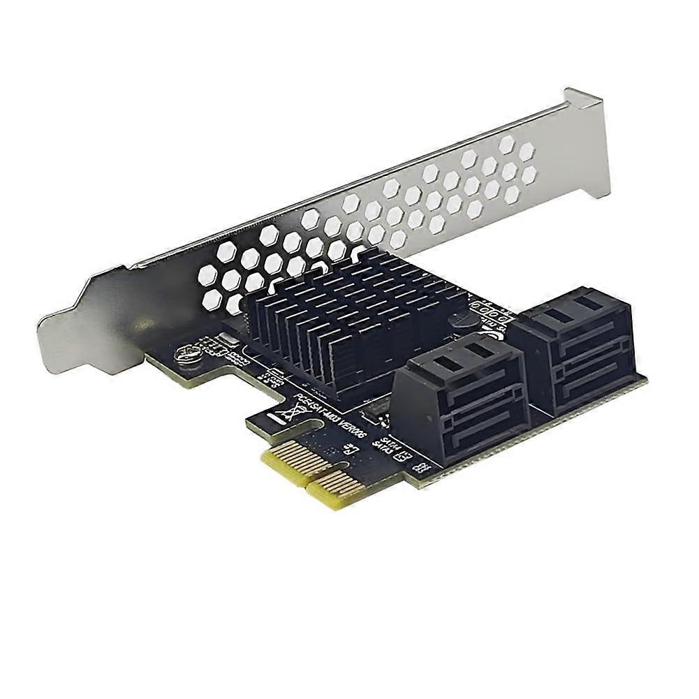 SATA Expansion Card PCIe 4 Port 6Gbps Controller Adapter with AHCI and IDE Mode for Hard Drives