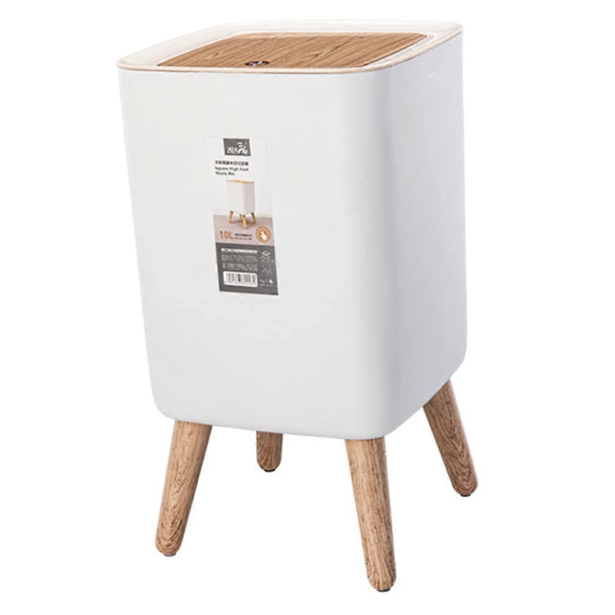 Press Popup Lid Trash Can for Kitchen and Bathroom, Compact Space Saving Waste Bin