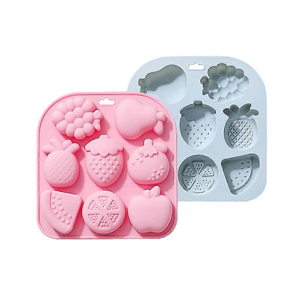 2 Pieces Silicone Chocolate Mold 3D Fruit Shape for Cake Candy Soap Baking and Craft Use