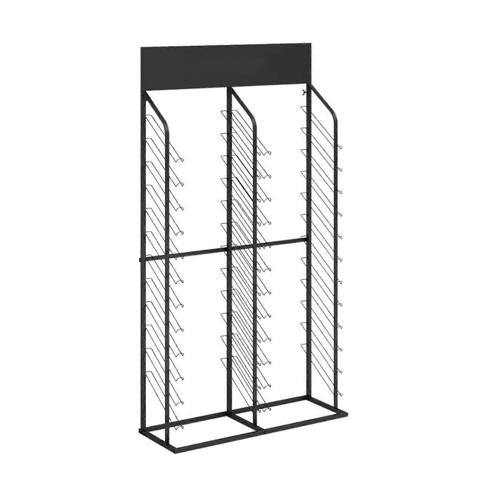 Large Format Floor Tile Display Rack with Stable Wide Base for Marble and Ceramic Samples Black