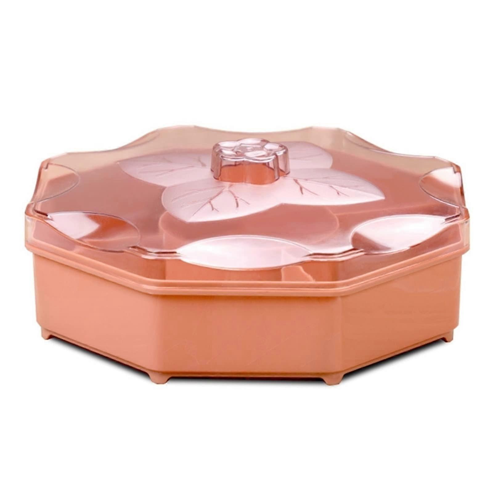 Serving Tray Snack Box with 6 Compartments for Candy Nuts Pastries, Rose Red Party Platter