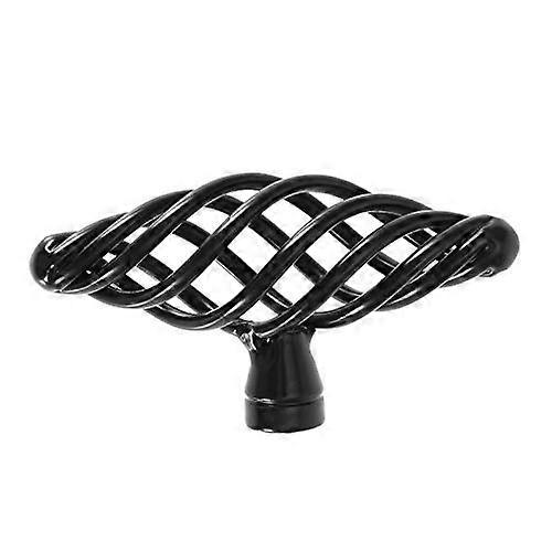 Matte Black Birdcage Cabinet Pull Handle  Stylish Wrought Iron Kitchen Drawer Handle with Precise Hole Spacing