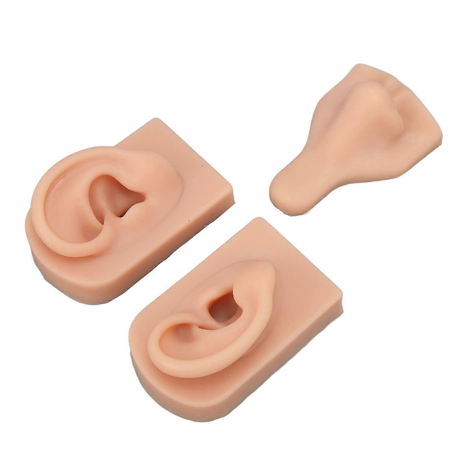 Piercing Practice Model with Realistic Skinlike Surface, Reusable Silicone Training Kit, Medium Skin Tone