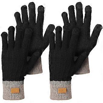 Black Thermal Gloves Winter Gloves Touchscreen for Men Women 2Pairs