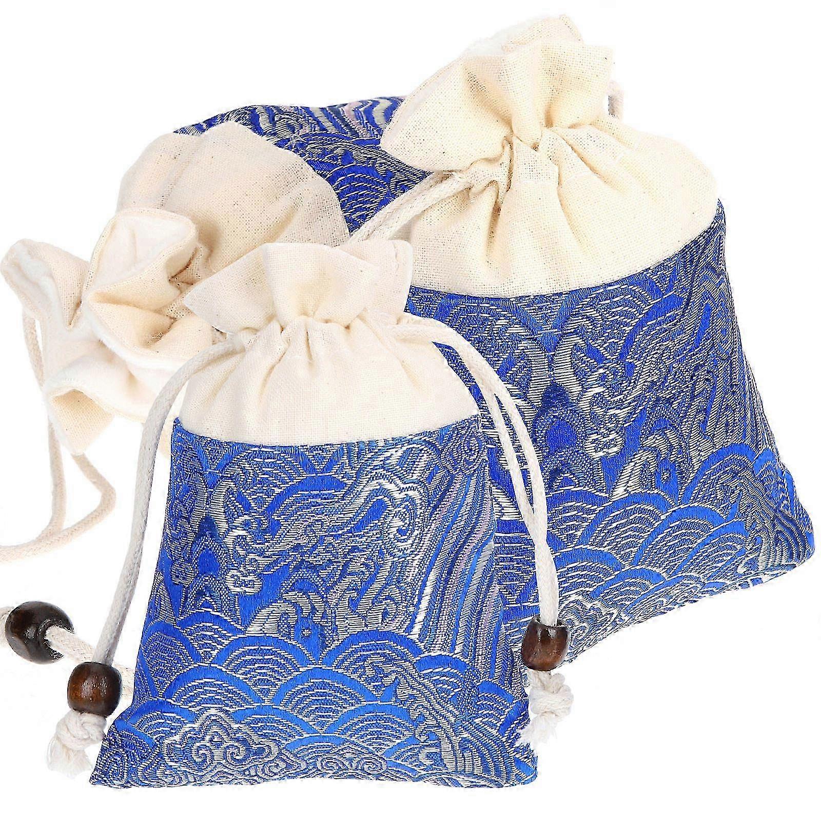 Mini Drawstring Bags Rectangular Shape Gift Packaging Families Party Favors 3Pcs