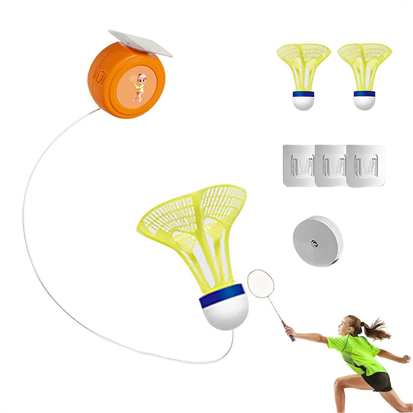 Badminton Rebound Trainer with Automatic Shuttlecock , Adjustable Speed and Angle, 3 Ball Set