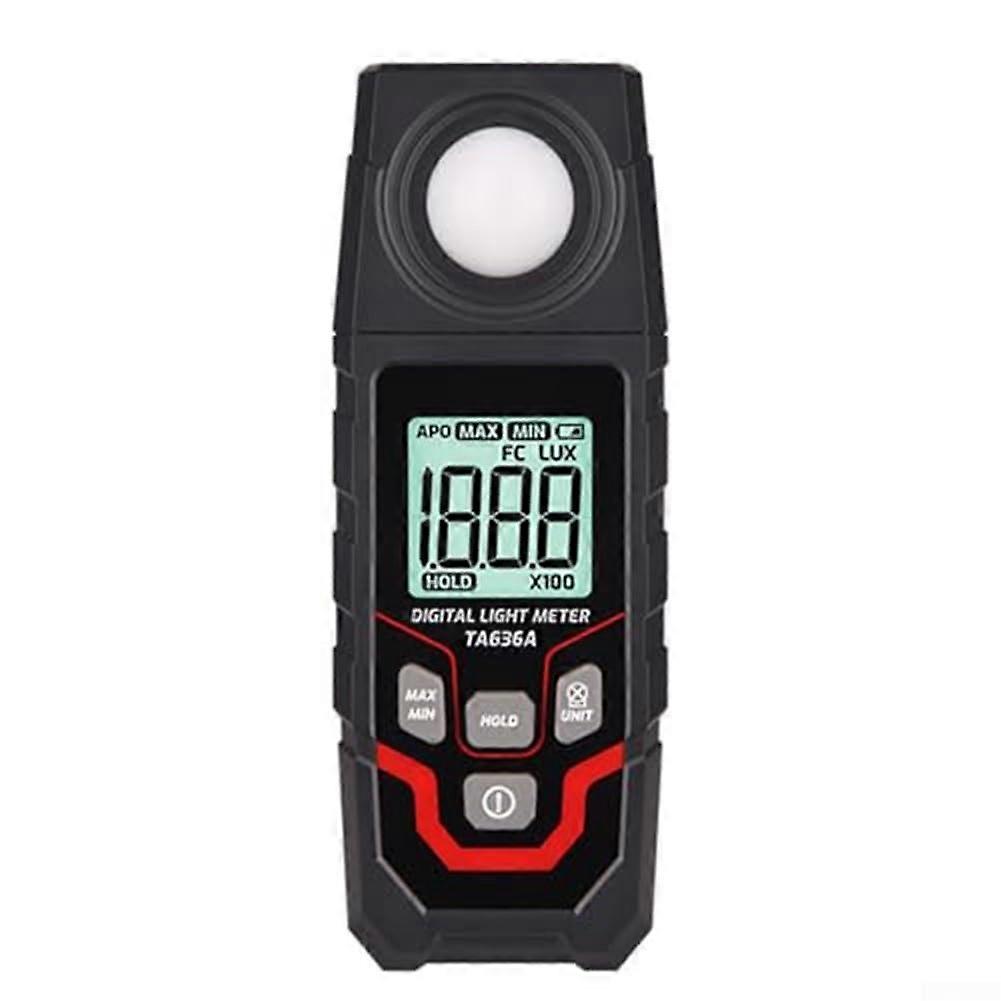 Digital Lux Meter 0200000 Lux with Lux/Fc Switch, WideAngle Sensor, Backlit LCD for Industrial