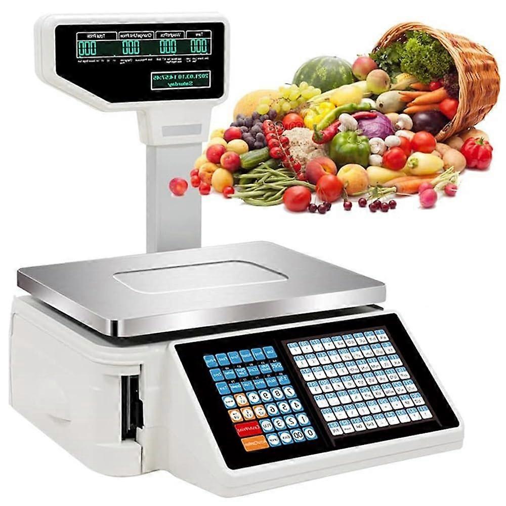 Digital  Computing Scale with Thermal Label Printer, DualSided Display, 30KG for Supermarket