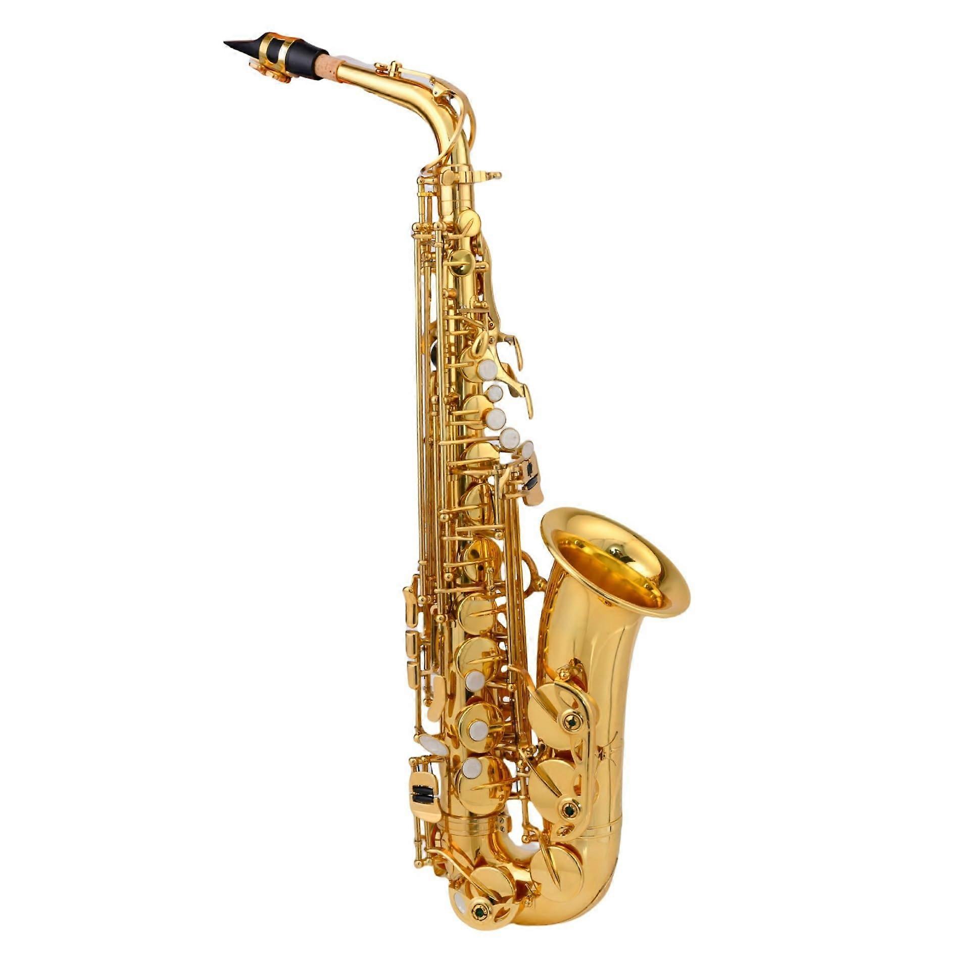 E Flat Alto Saxophone for Beginners, Durable Brass Construction with Glossy Finish
