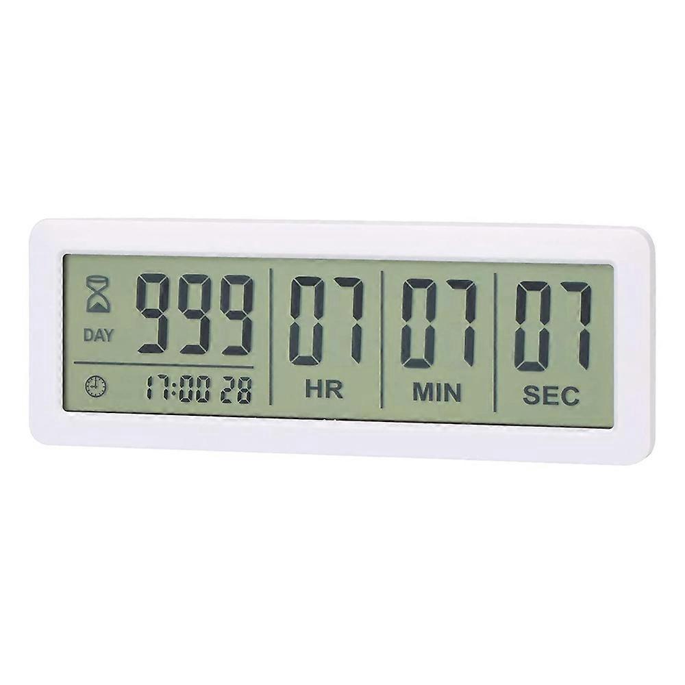 Big Digital Countdown Days Timer Clock - 999 Days Count Down Clock Timer for Graduation Lab Kitchen (White)