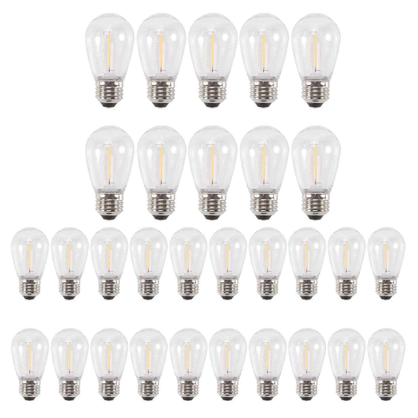 30-Pack Outdoor String Light Bulbs, Waterproof S14 Replacement Bulb, E26 Base Warm White