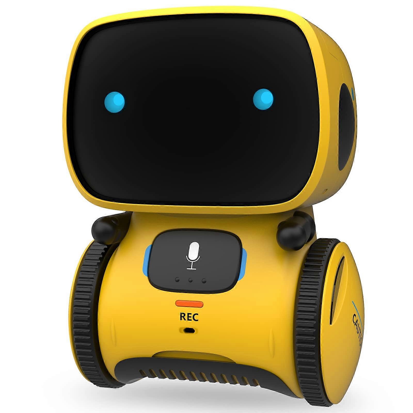 Interactive Robot Toy for Kids Ages 3+, Smart Talking Robot with Voice Control and Dancing, Yellow