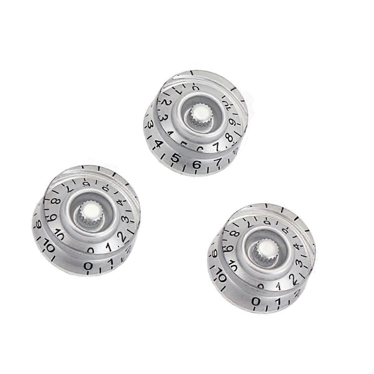 3pcs Vintage Style Silver Guitar Knobs for Electric Guitar Volume and Tone Control Replacement