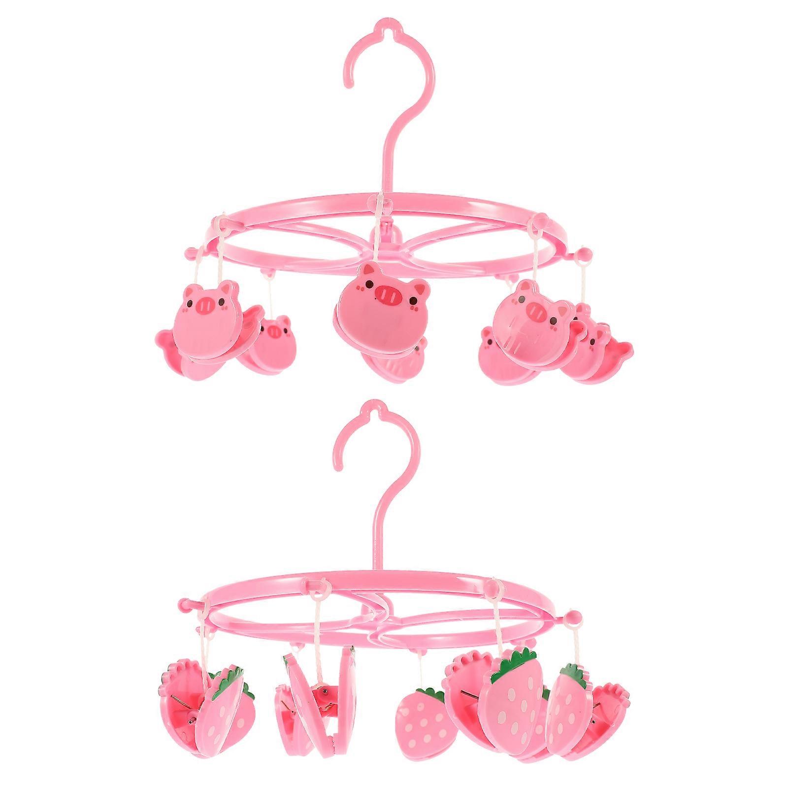 Plastic Clothes Drying Rack for Laundry Hanging 8Pcs with Clips