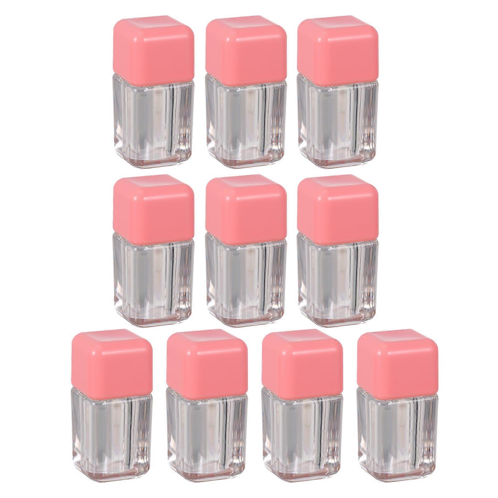 Empty Lip Gloss Bottles Durable for Home Use 10Pcs Pink ABS Tubes