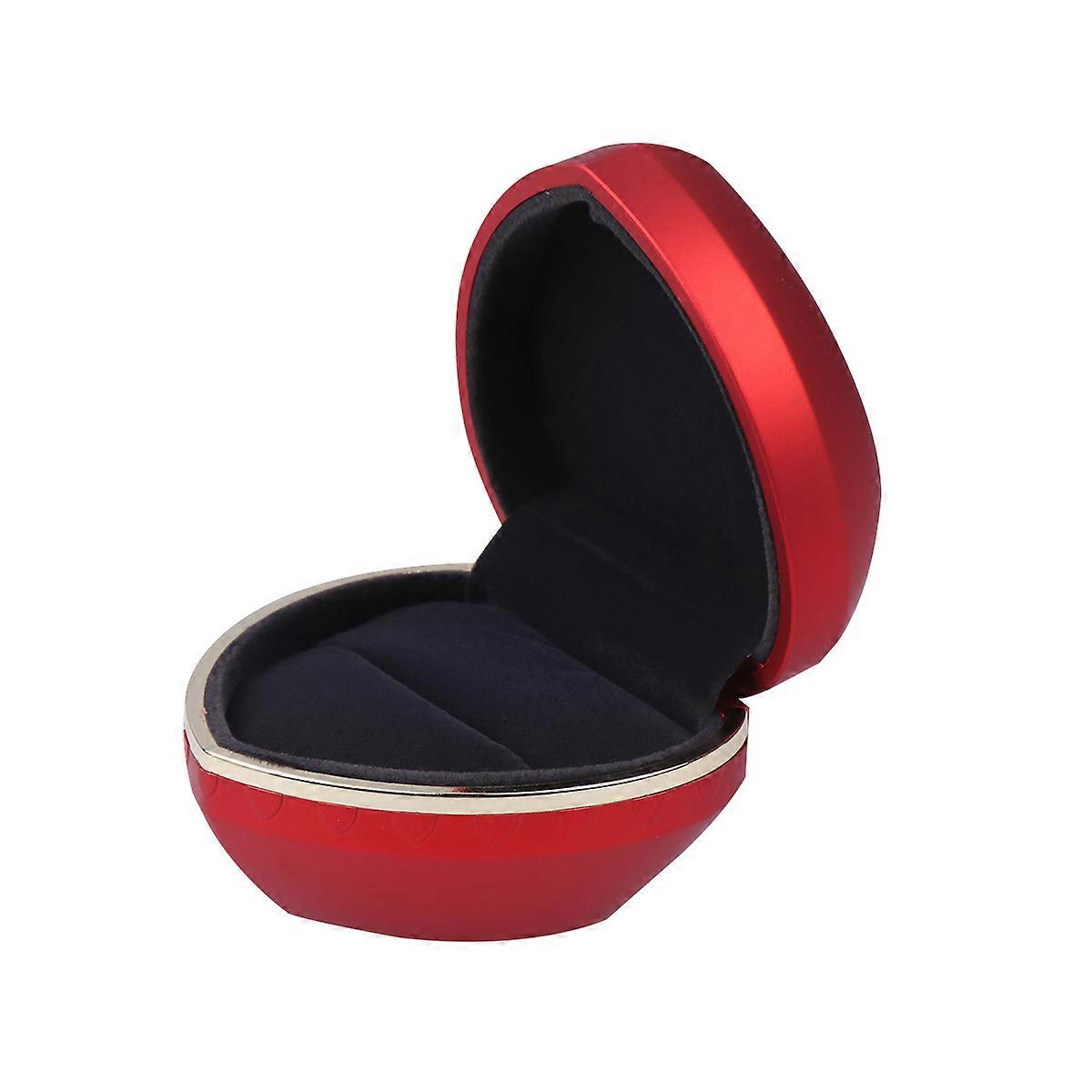 Love Ring Box Featuring LED Light for Wedding Anniversary Red Single Ring Box