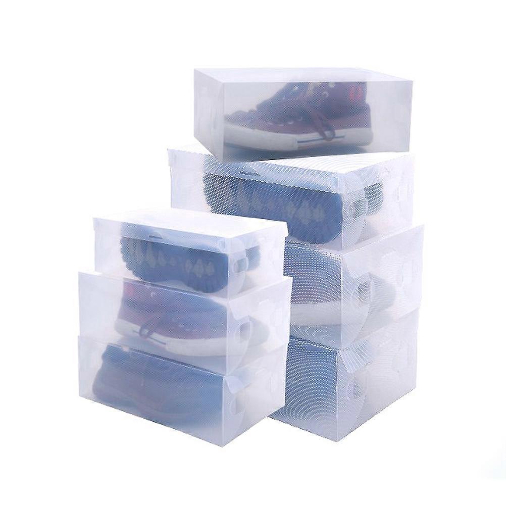 Clear Plastic Shoe Boxes Stackable Storage Boxes 6Pcs for Women's Shoes