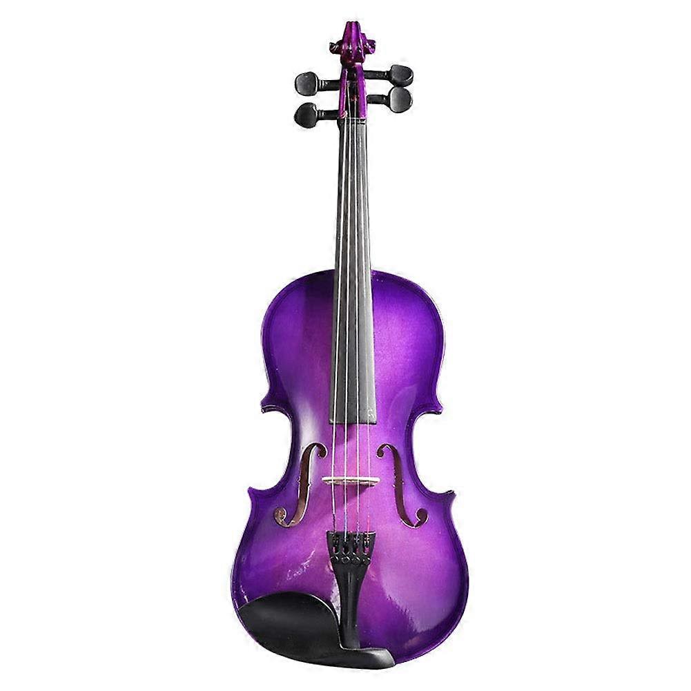 Full Size 4/4 Solid Wood Purple Violin for Beginners and Students with Stable Tuning