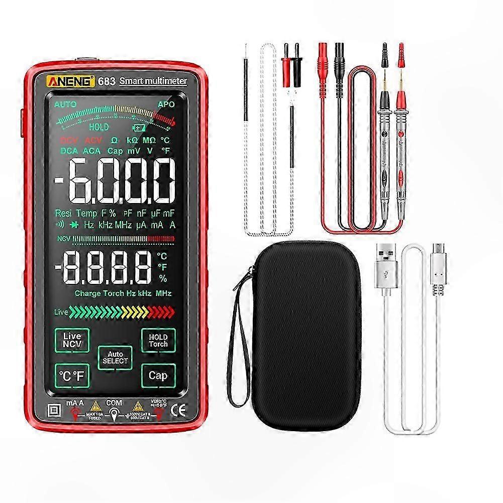 Smart Multimeter 6000 Counts Touch AC/DC Voltage Tester Rechargeable Multitester Tool for Electrical Testing