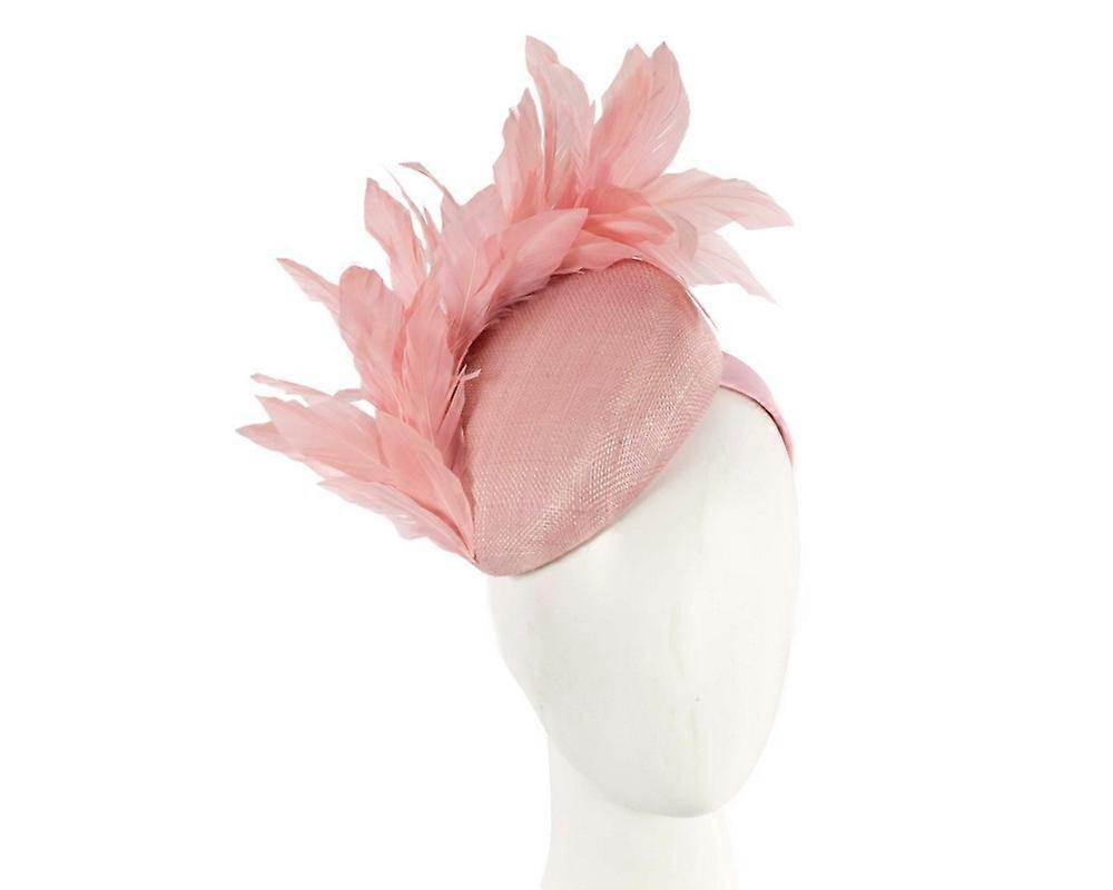 Dusty pink feather spring facing fascinator S283DP